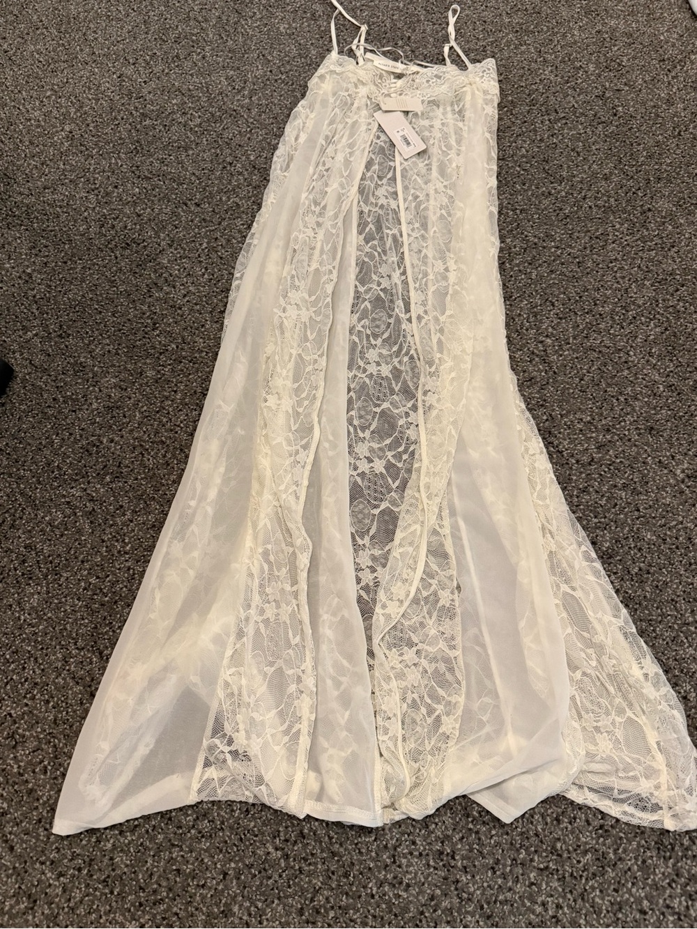 Altar'd State Ivory Lace Sheer Maxi Slip